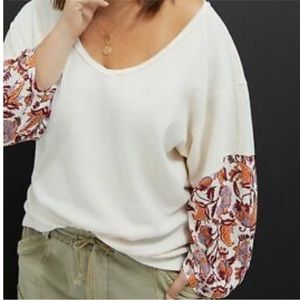 Anthropologie Annette Floral Thermal Long Sleeved Top